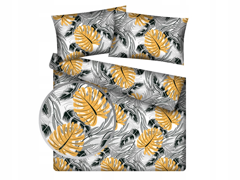 Povlečení Listy Monstera Šedožluté 140 X 200 CM