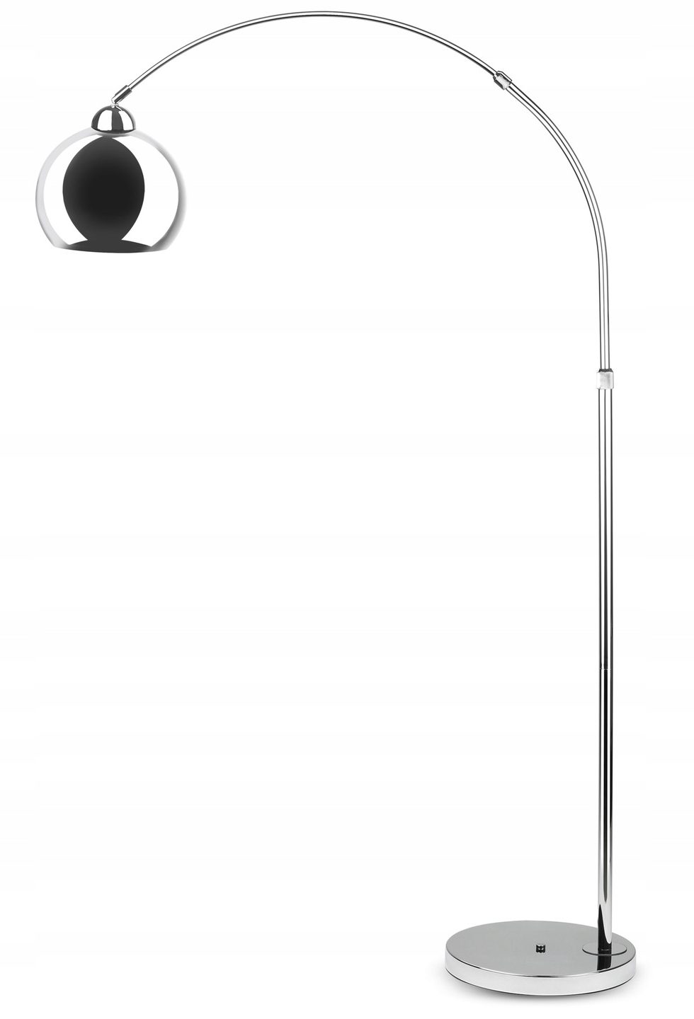 Lampa Podłogowa Stojąca Łukowa E27 Metalowa Nowoczesna Chrom Kula