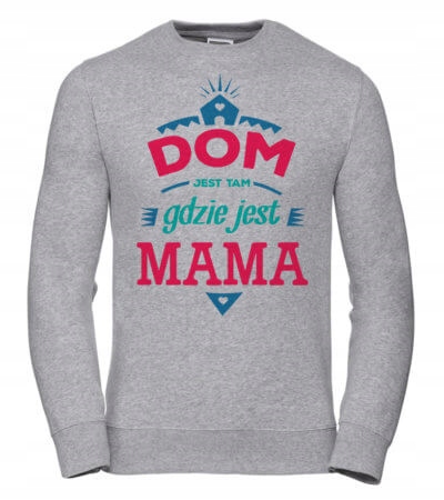Dámská Mikina Home Is Where Mom Is, velikost 3XL, šedá, Dárek pro maminku