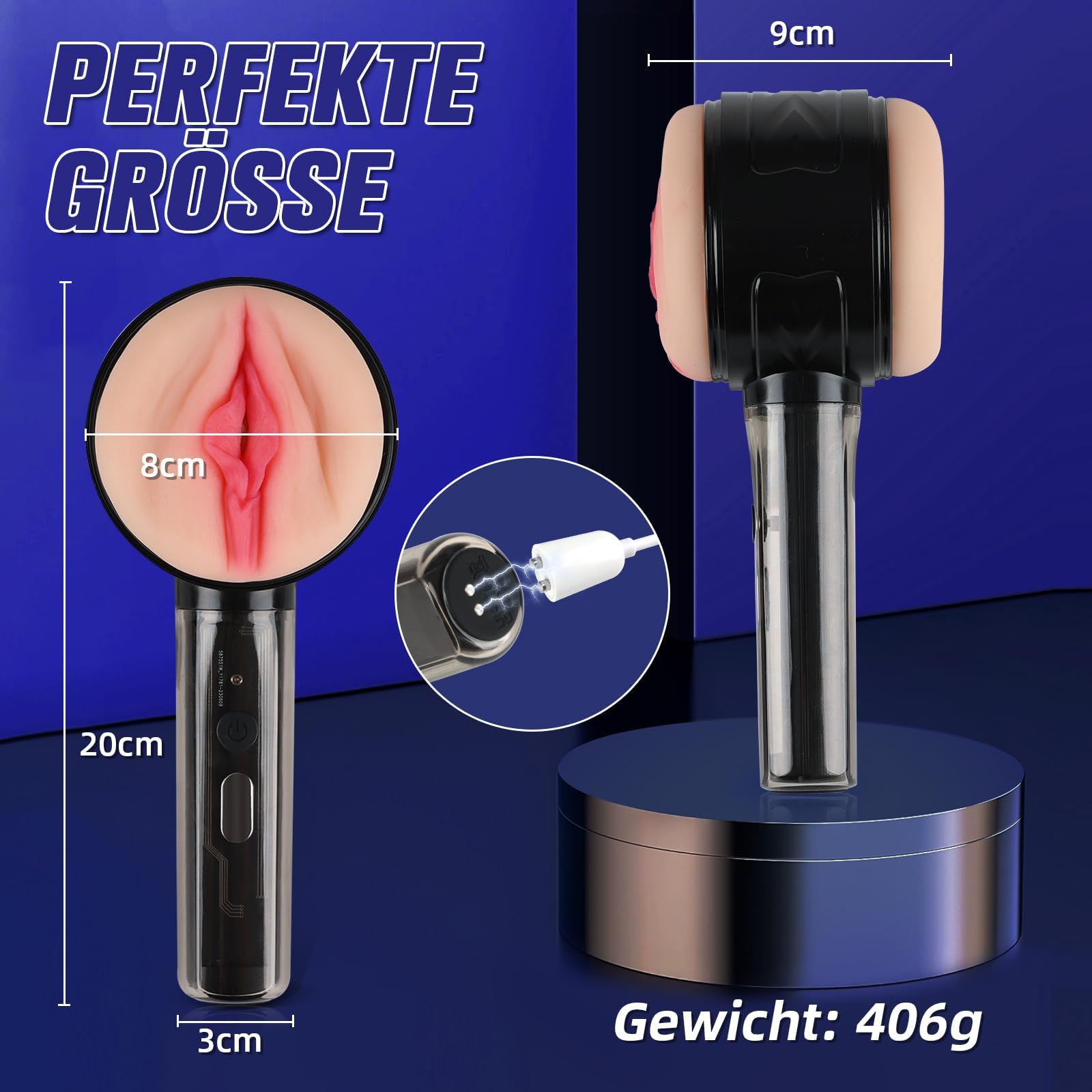 Masturbator Elektryczny 3 Prędkości 7 Trybów Wibracji 3D Vagina — miniatura 7