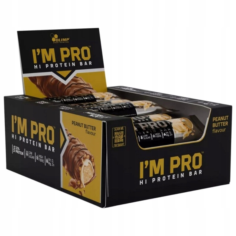 Levně Olimp I'M Pro Protein Bar Proteinová Tyčinka Arašídový Krém 15 kusů