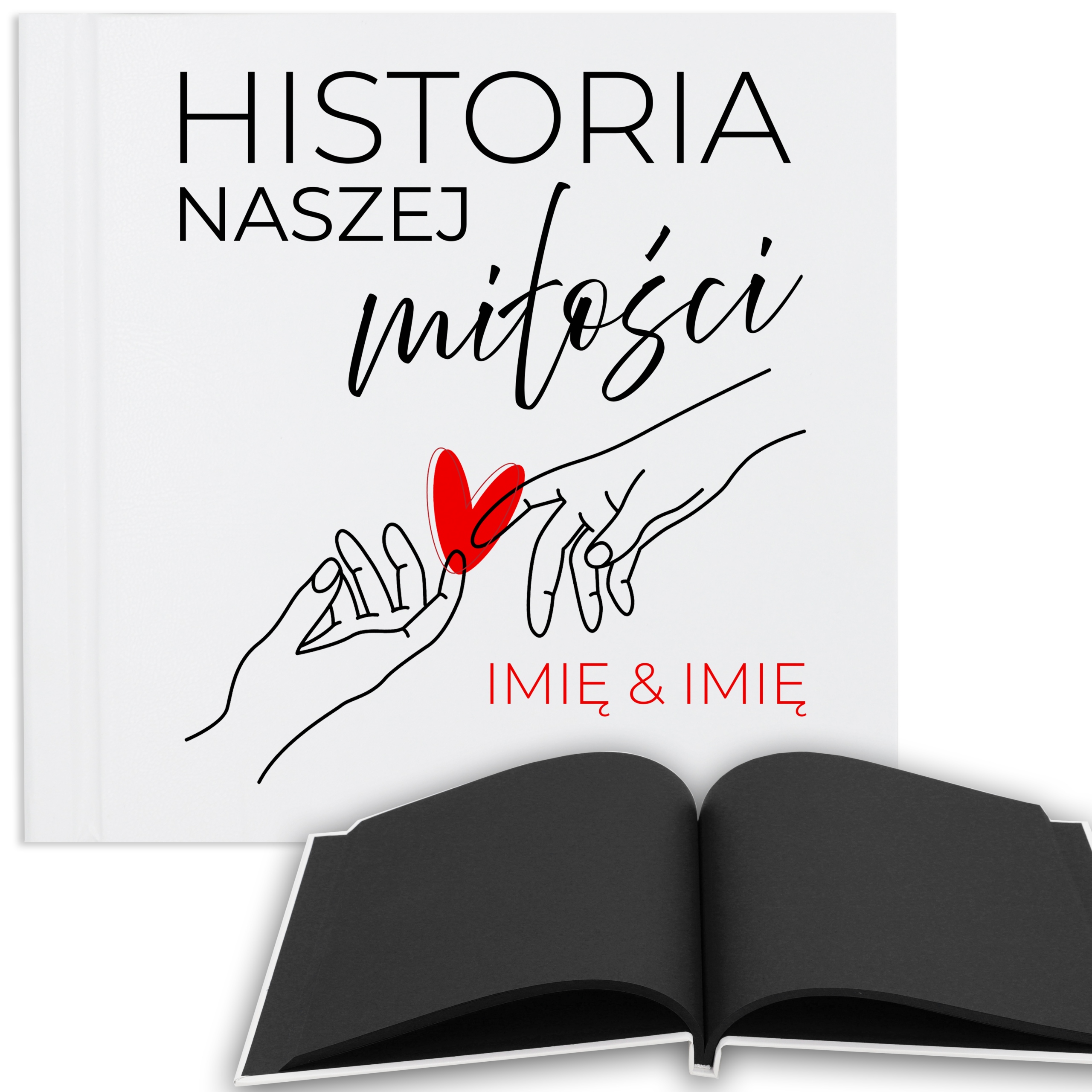 ALBUM NA ZDJĘCIA CZARNE STRONY PREZENT WALENTYNKI HISTORIA NASZEJ MIŁOŚĆI