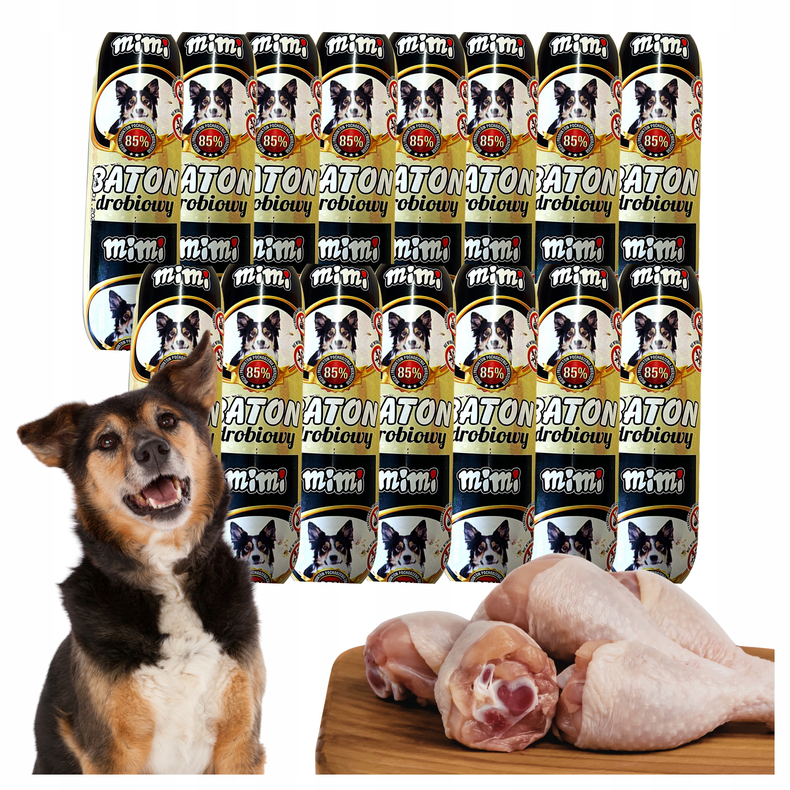 Levně Krmivo mokré pro psa a kočku drůbeží tyčinka 900g 15ks Premium Mimi krůta