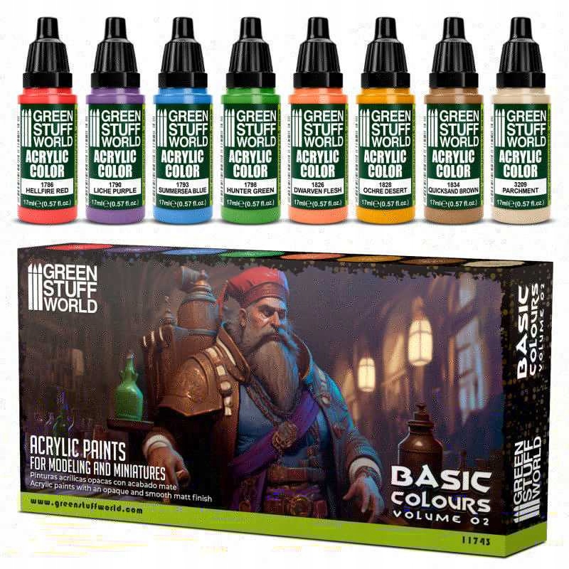 Green Stuff Paint Set Základní barvy 02 barvy