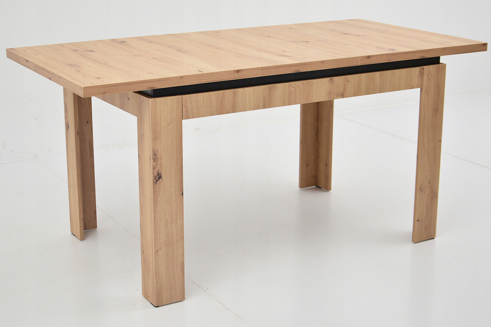 Rozkładany stół do 160 cm blat ARTISAN i 6 CZARNYCH krzeseł EKO SKÓRA WELUR Kolor korpusu krzesła czarny