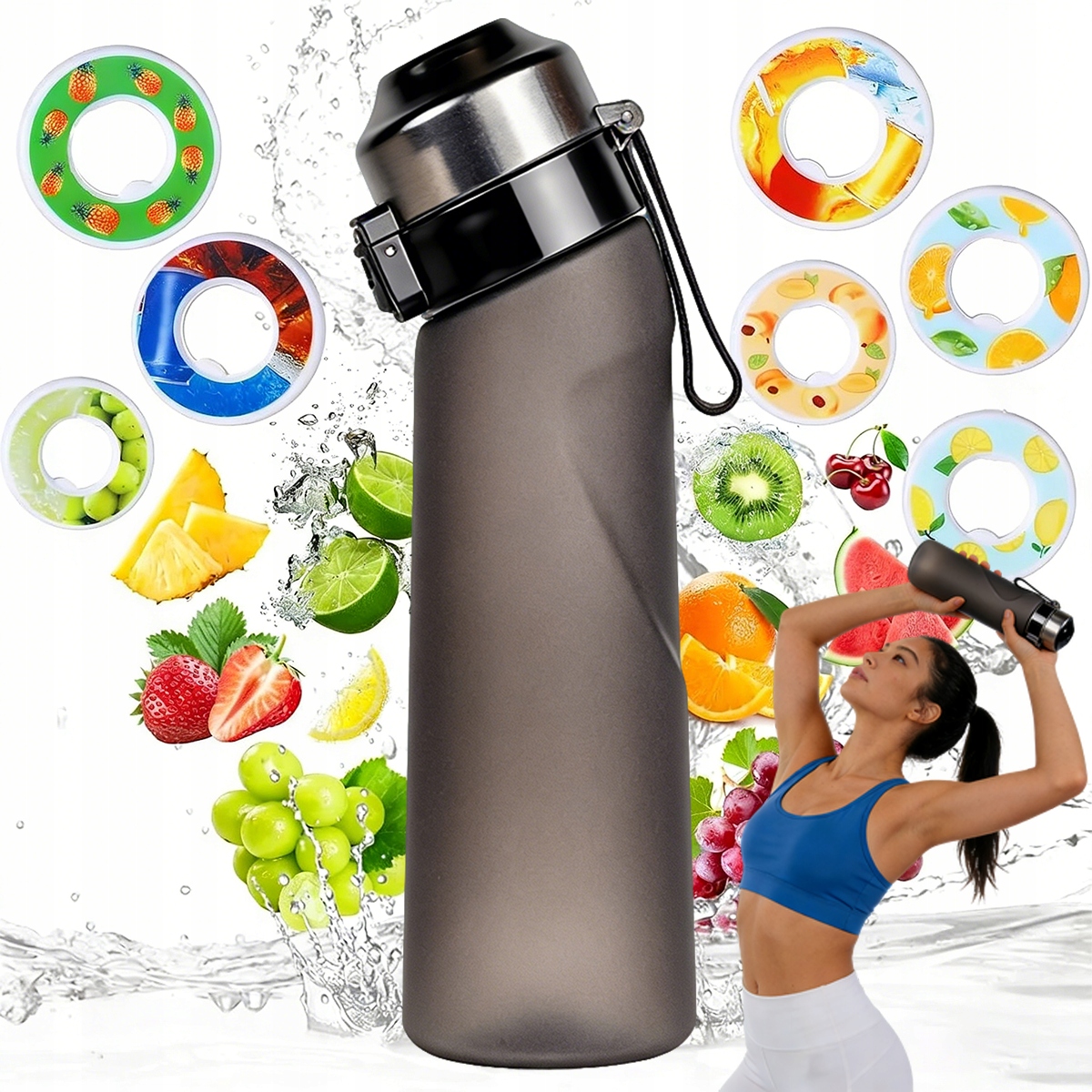 Butelka Smakowa Na Wodę Z PODami 650ml Zestaw 7 zero cukru i kalo