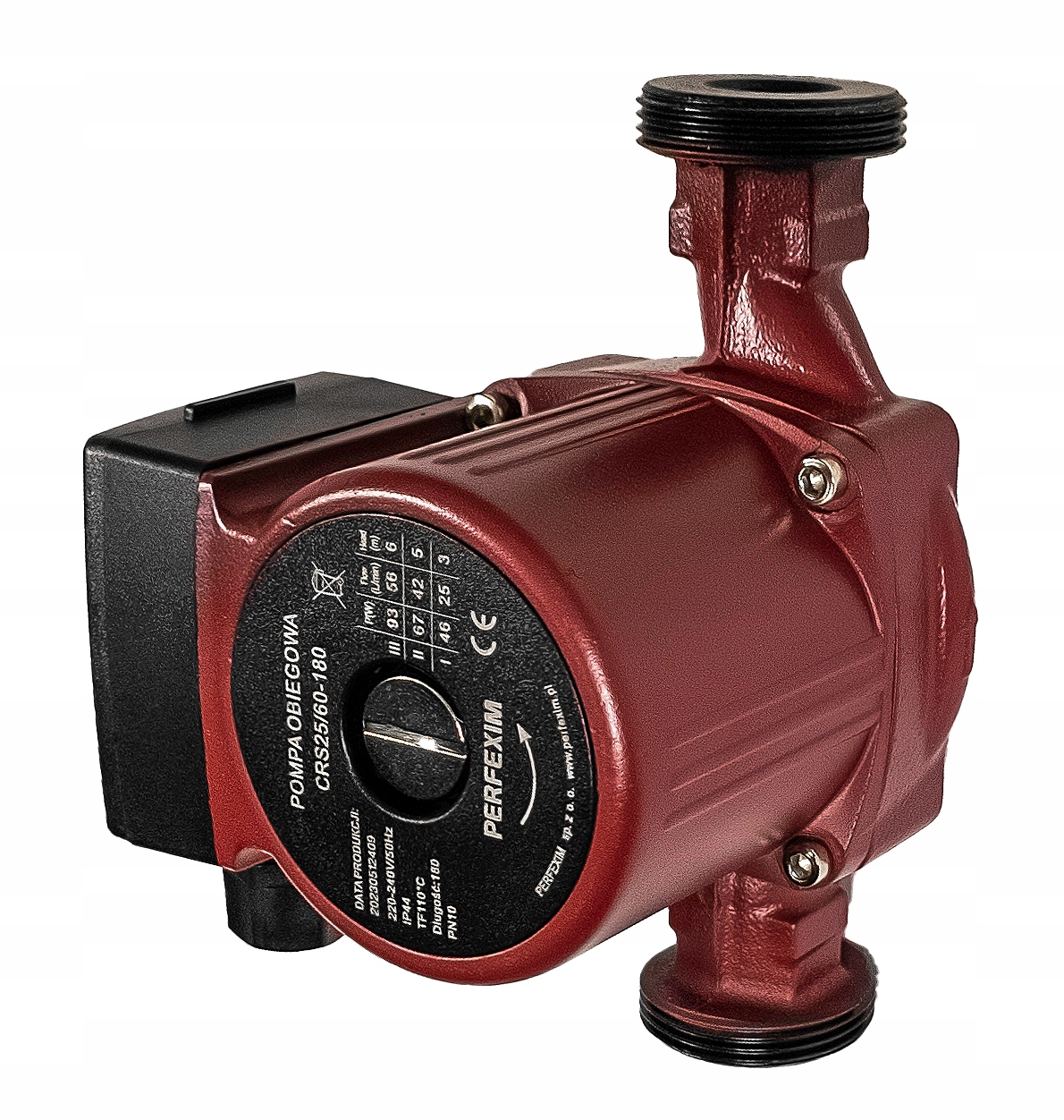 POMPA OBIEGOWA 25-60 180 CYRKULACYJNA DO KOTŁA C.O. DO INSTALACJI PERFEXIM Maksymalna temperatura cieczy 110°C