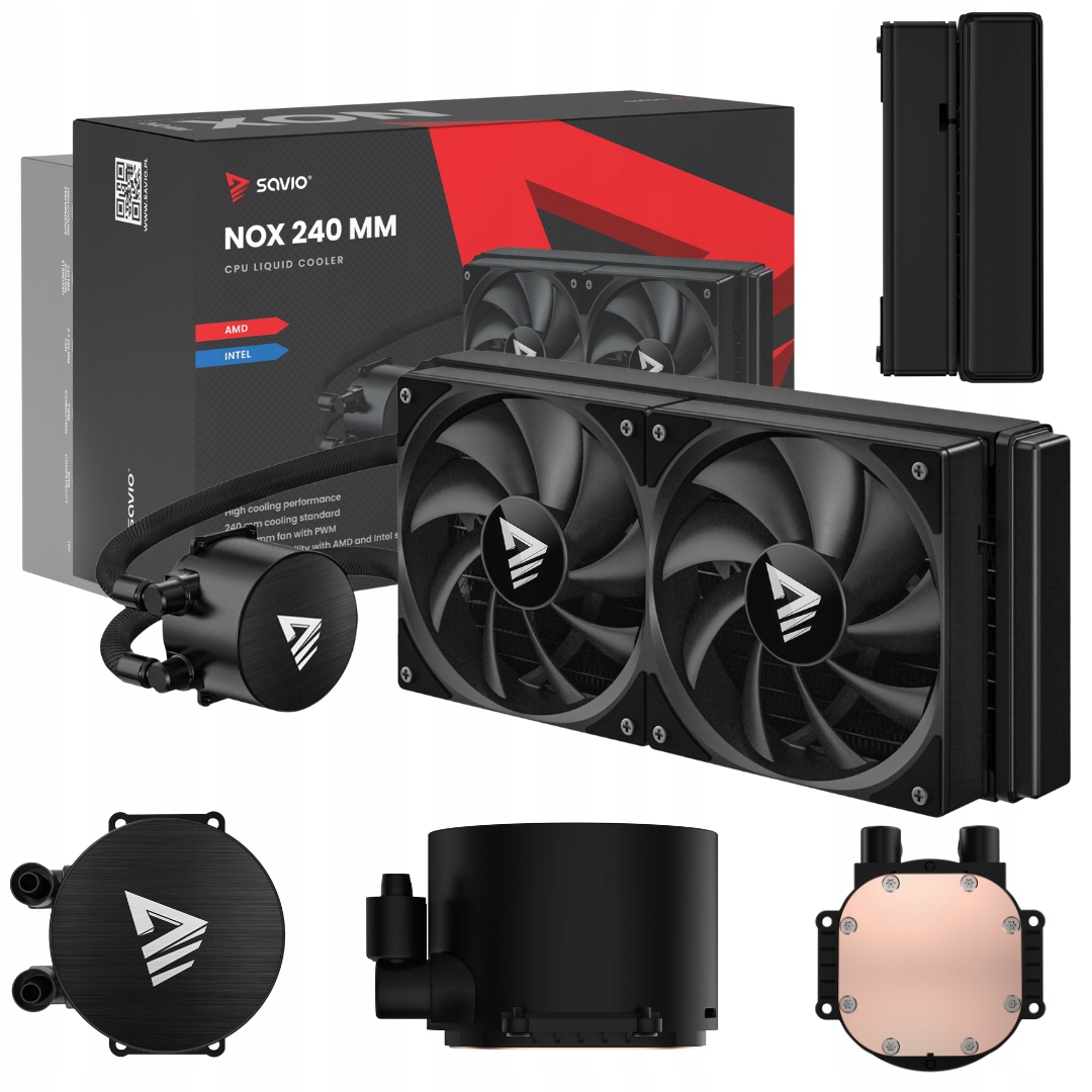 Vodní chlazení Cpu Savio Nox 240 MM 2×120 mm 2550RPM Intel Amd Tdp 250W