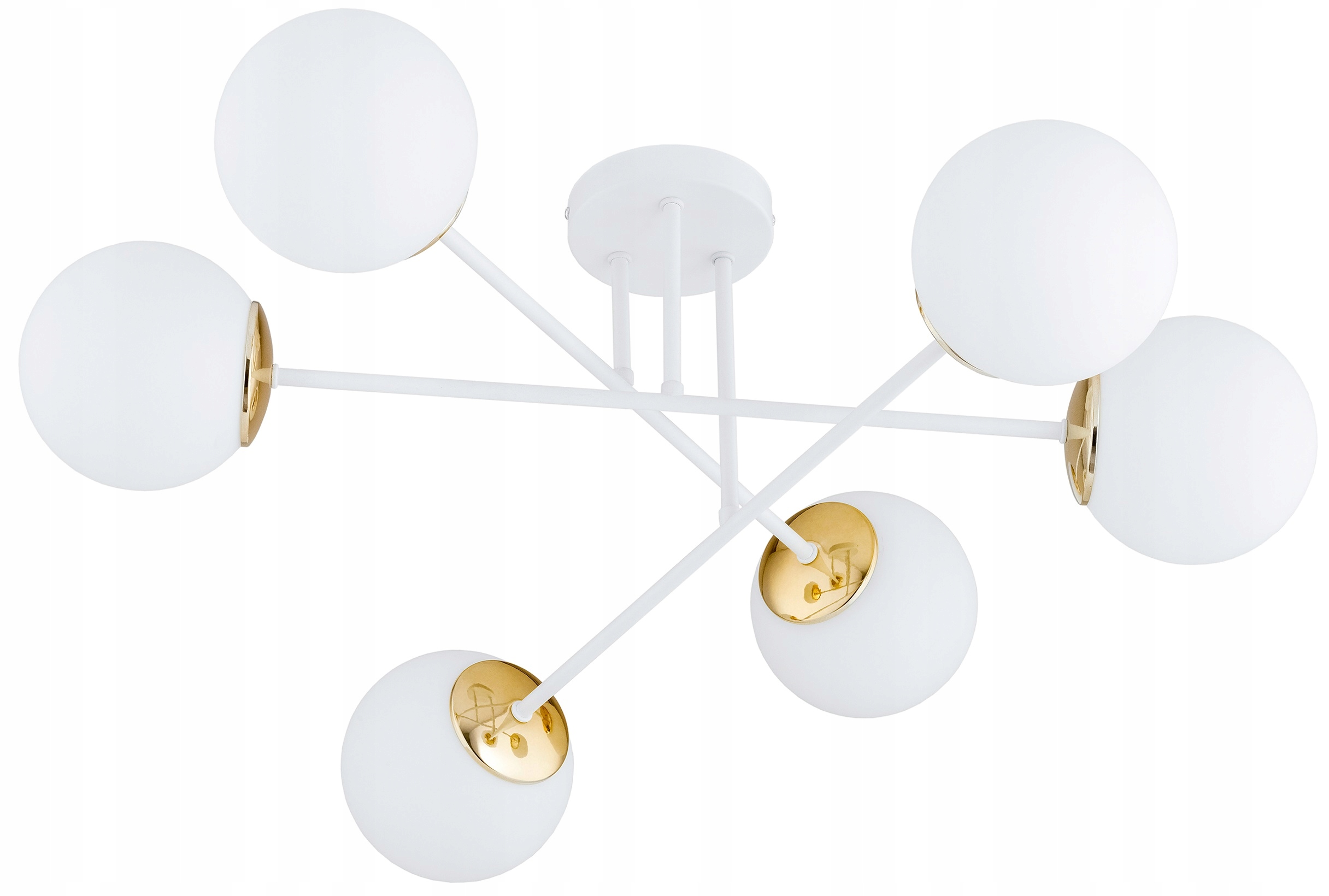 Lampa Wisząca Sufitowa Żyrandol Biała Szklane Kule Led E27