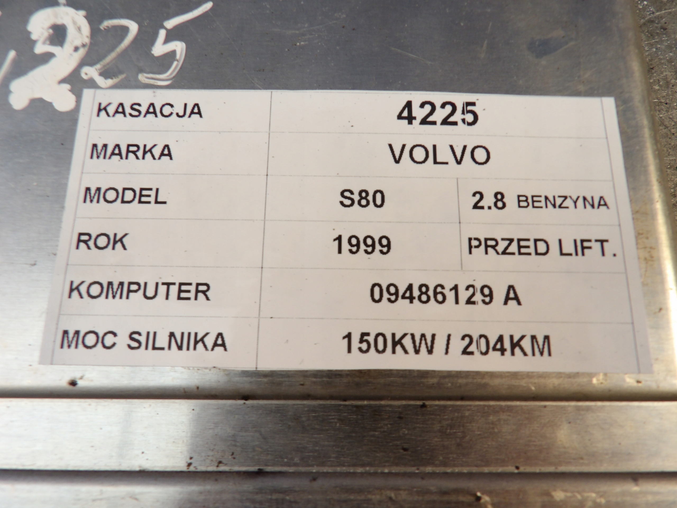 Volvo S80 Computer, Bedienteil 09486129A