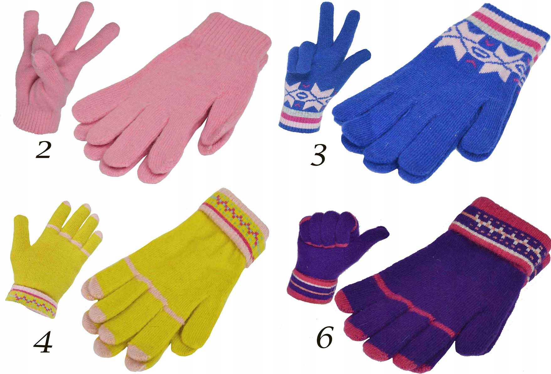 Ciepłe Rękawiczki z Angory Angora Jesień Zima Marka inna