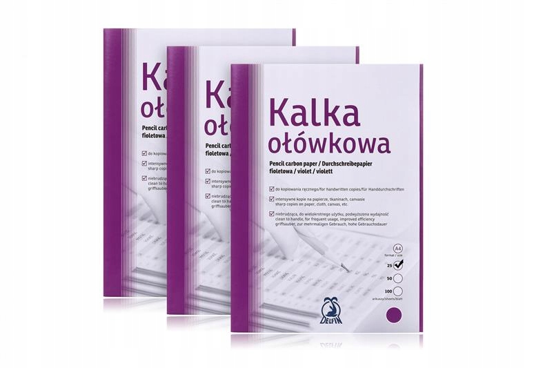 

Kalka ołówkowa Delfin A4 fioletowa op.50