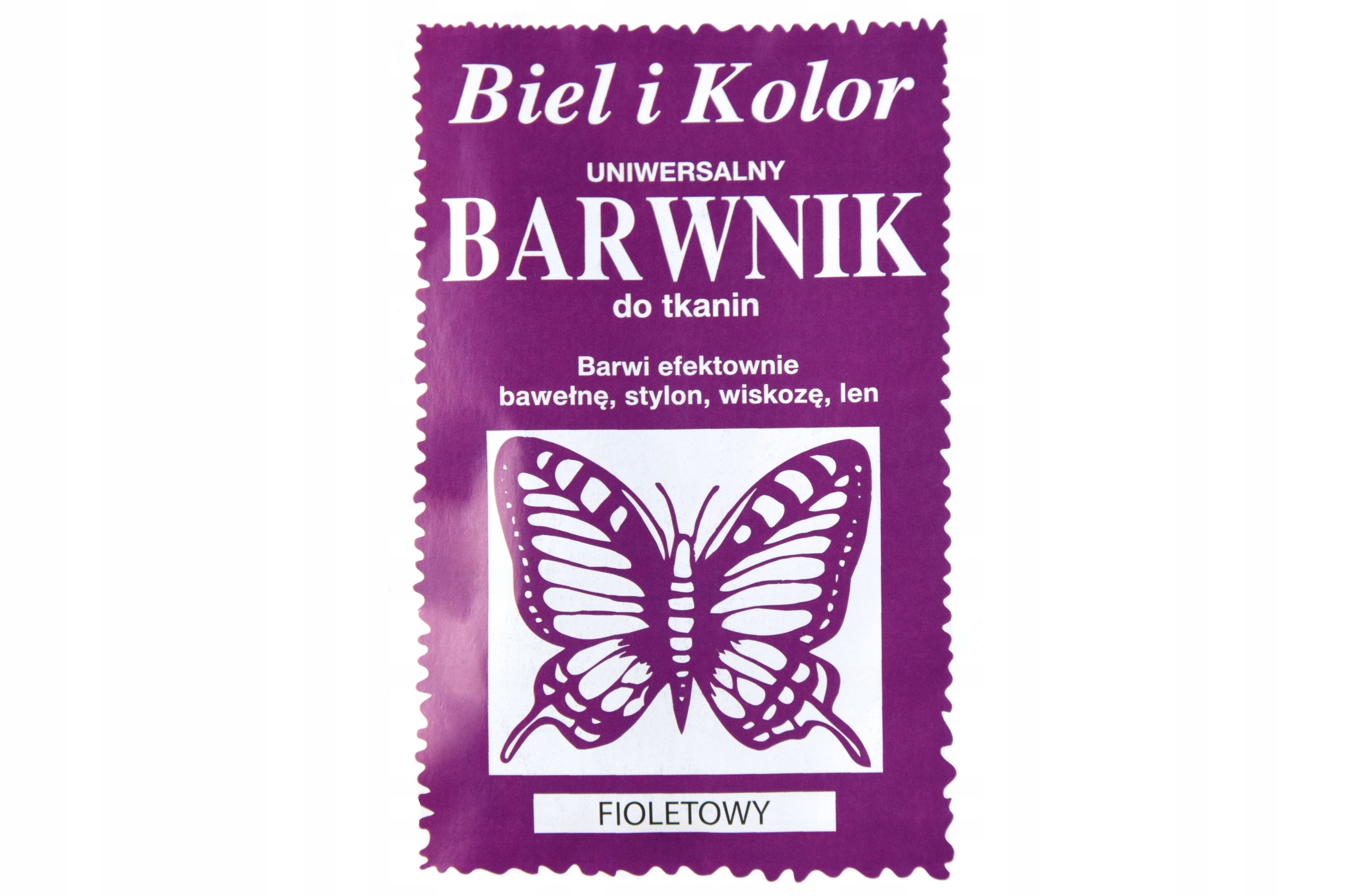 

Barwnik do tkanin Biel i kolor fioletowy