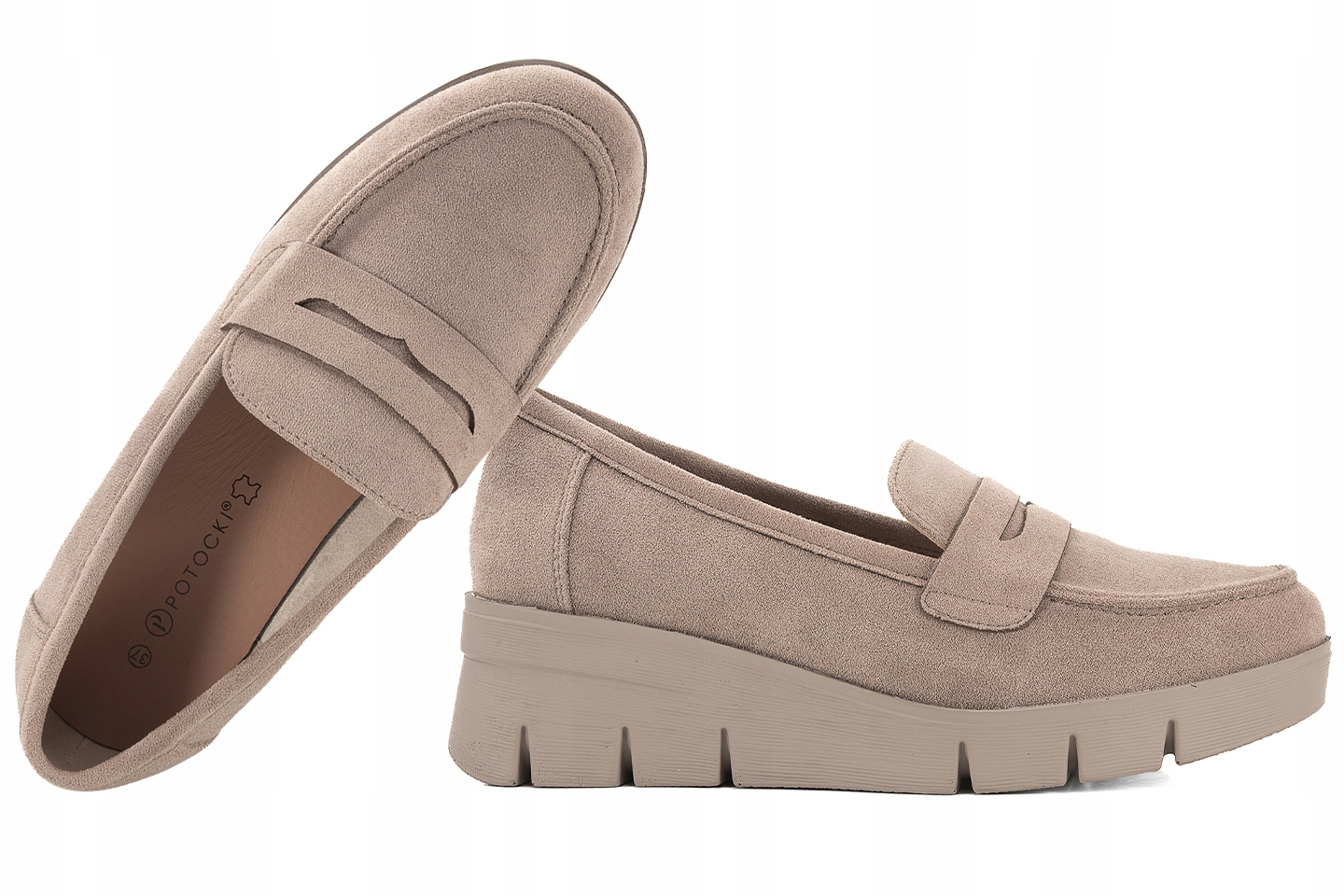 Potocki 25-12607 Dámské Mokasíny Na Klínku Polobotky Béžové 40