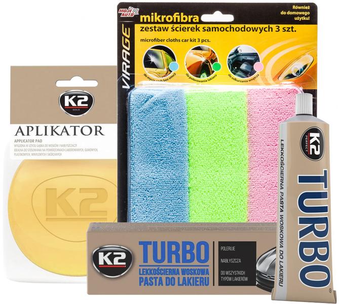 

K2 Turbo Pasta Polerska Aplikator Mikrofibra