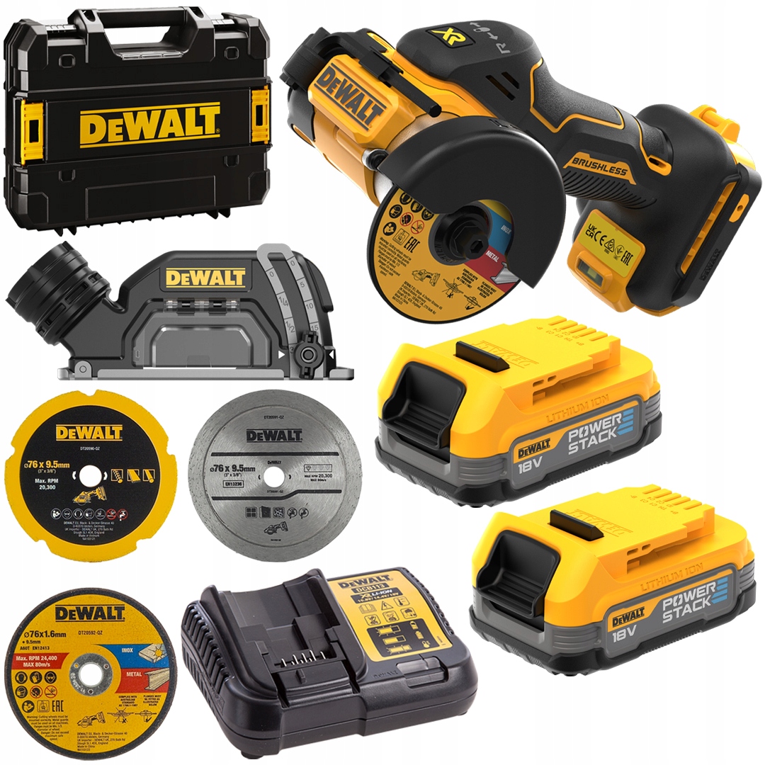 Szlifierka kątowa 76mm 2x1.7Ah DeWALT DCS438E2T
