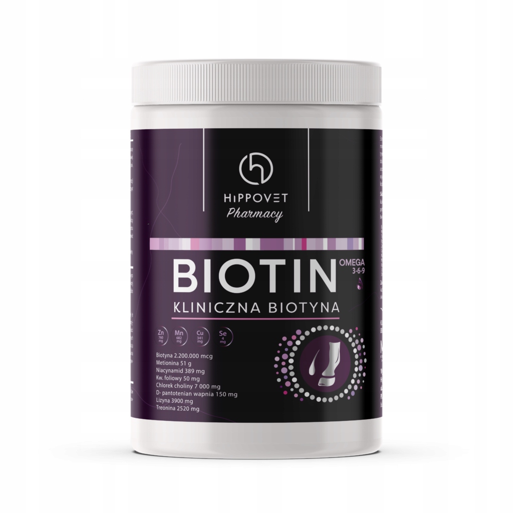 Hippovet Pharmacy Biotin – wsparcie kopyt i sierści dla koni horse 1kg