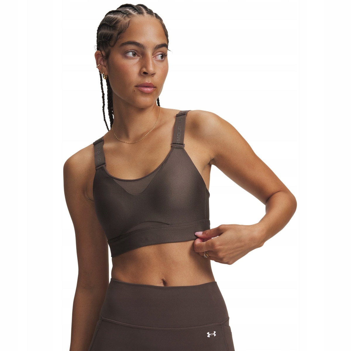 Biustonosz treningowy Under Armour Infinity High 2.0 Bra Brązowy L (D-DD)