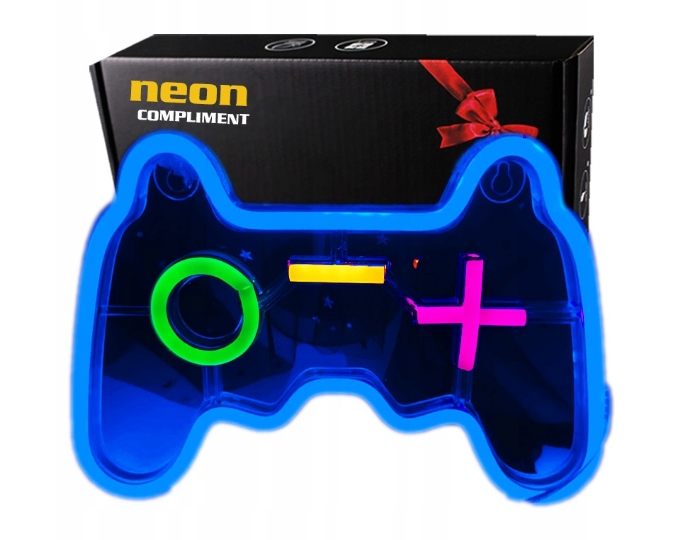 Neon Lampička Na Zeď Hrací Podložka Gamepad Do herny Pro Hráče 25x17