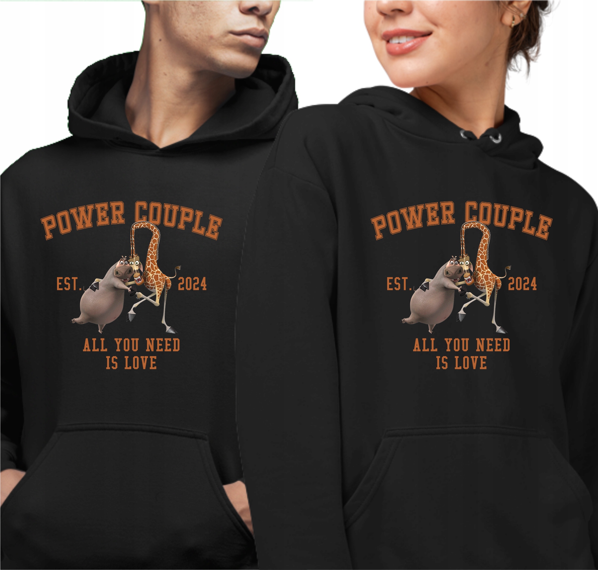 Sada mikin pro páry Madagaskar Mikina s kapucí Dárek na Valentýna XXL