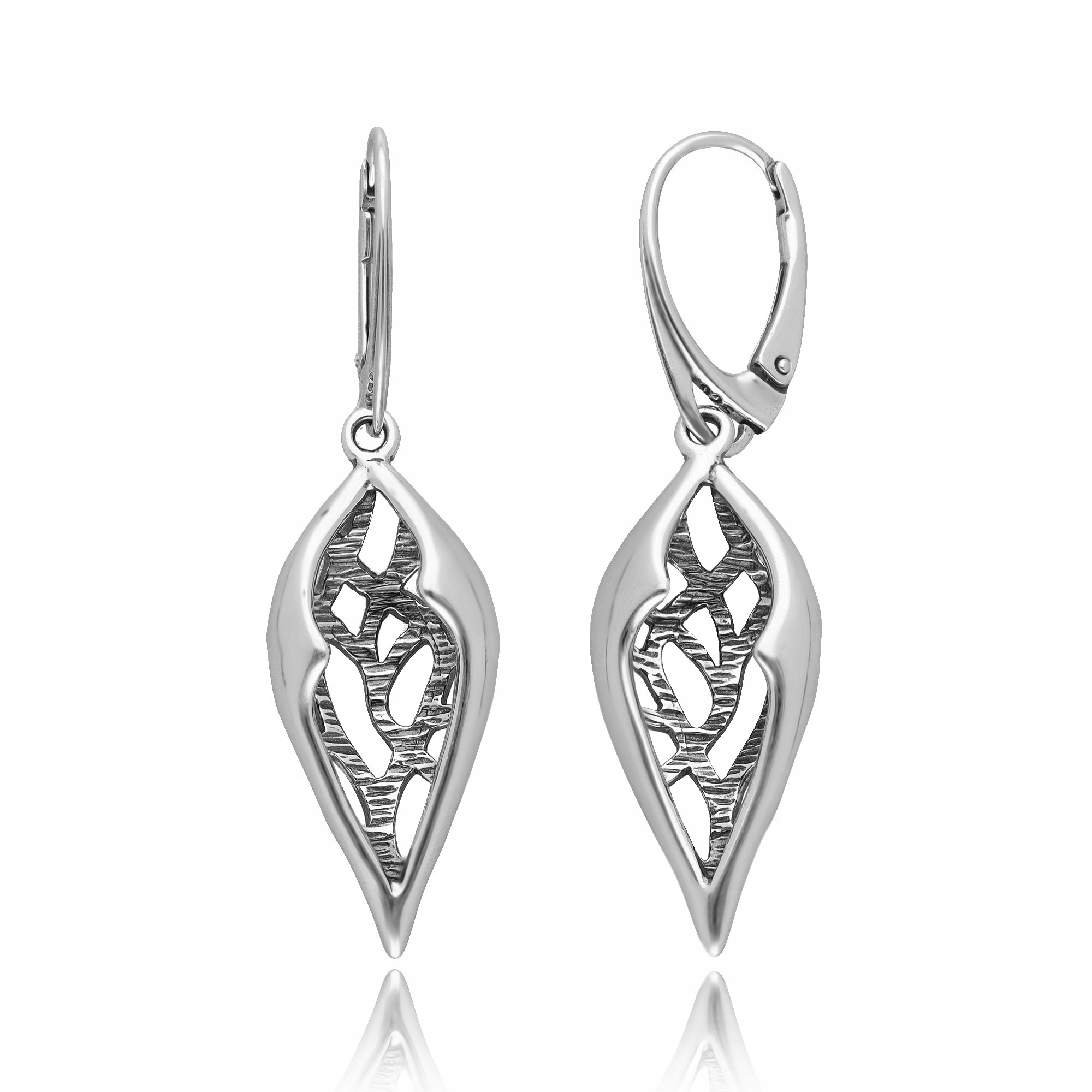 Stříbrné Náušnice – Anglické Oxidované Mušle