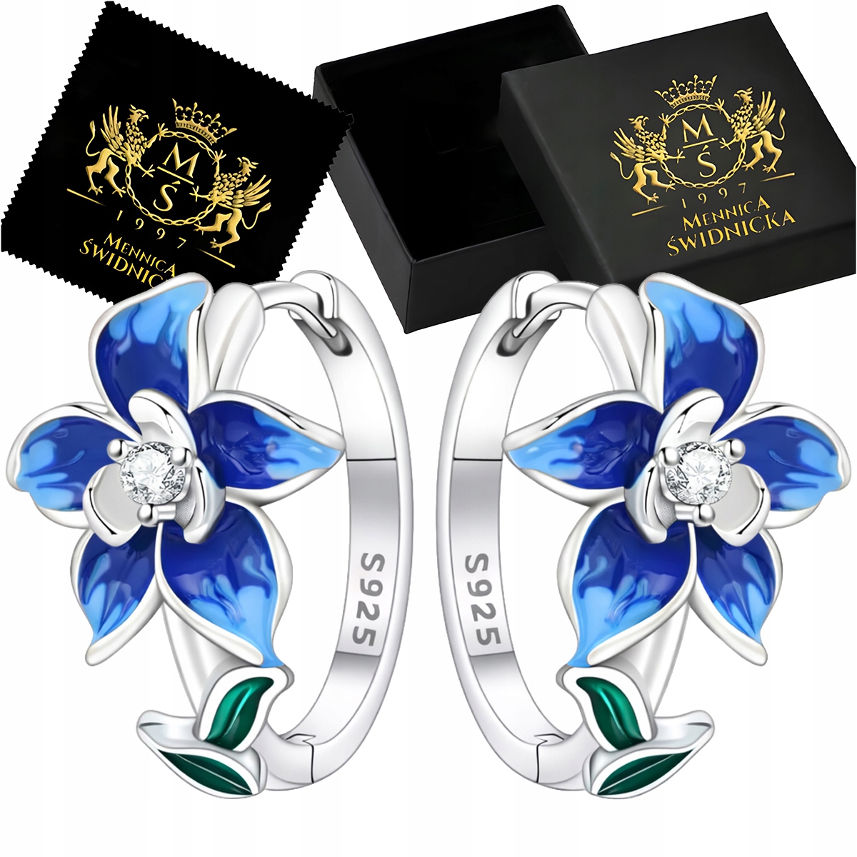 Stříbrné Náušnice 925 Anglické Zirkony Elegantní Dámské Dárek Gravírování