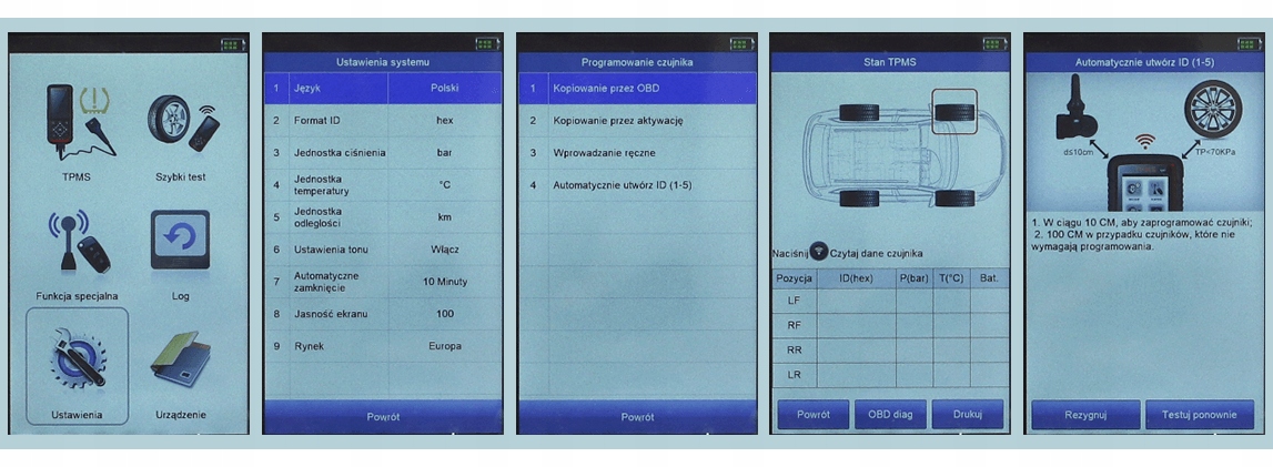 Programator czujnikow TPMS Q02 433 315MHz j polski EAN 649906330059