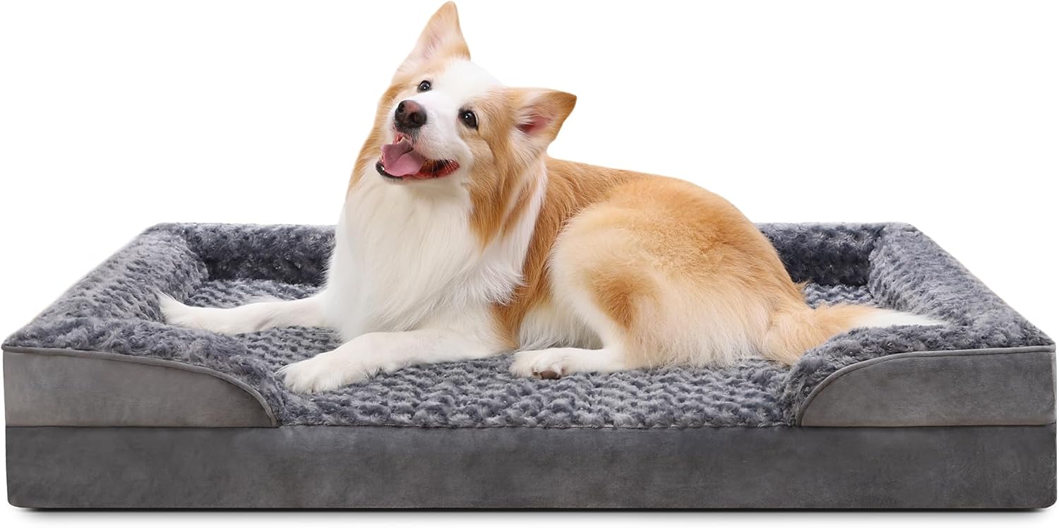 Levně Ortopedické pelíšek pro psy 121 x 76 cm Ksiia Šedé