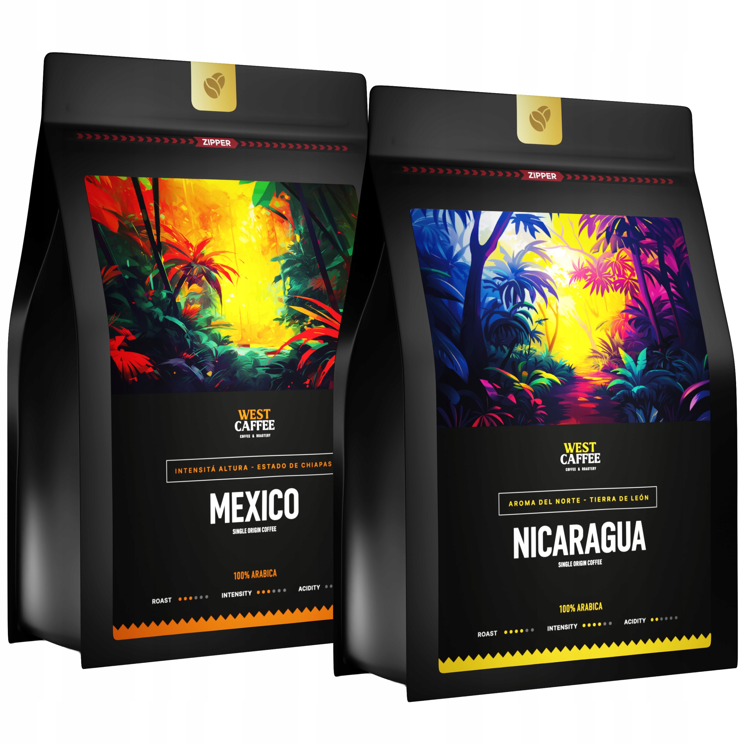 Levně Káva Zrnková 2x500G Set Mexico Nikaragua 100% Arabica Čerstvě pražená