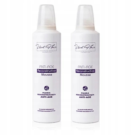 2 x Rekonstruující Pěna Und Hair Vyživuje Vlasy Anti Age 250 ml Dárek