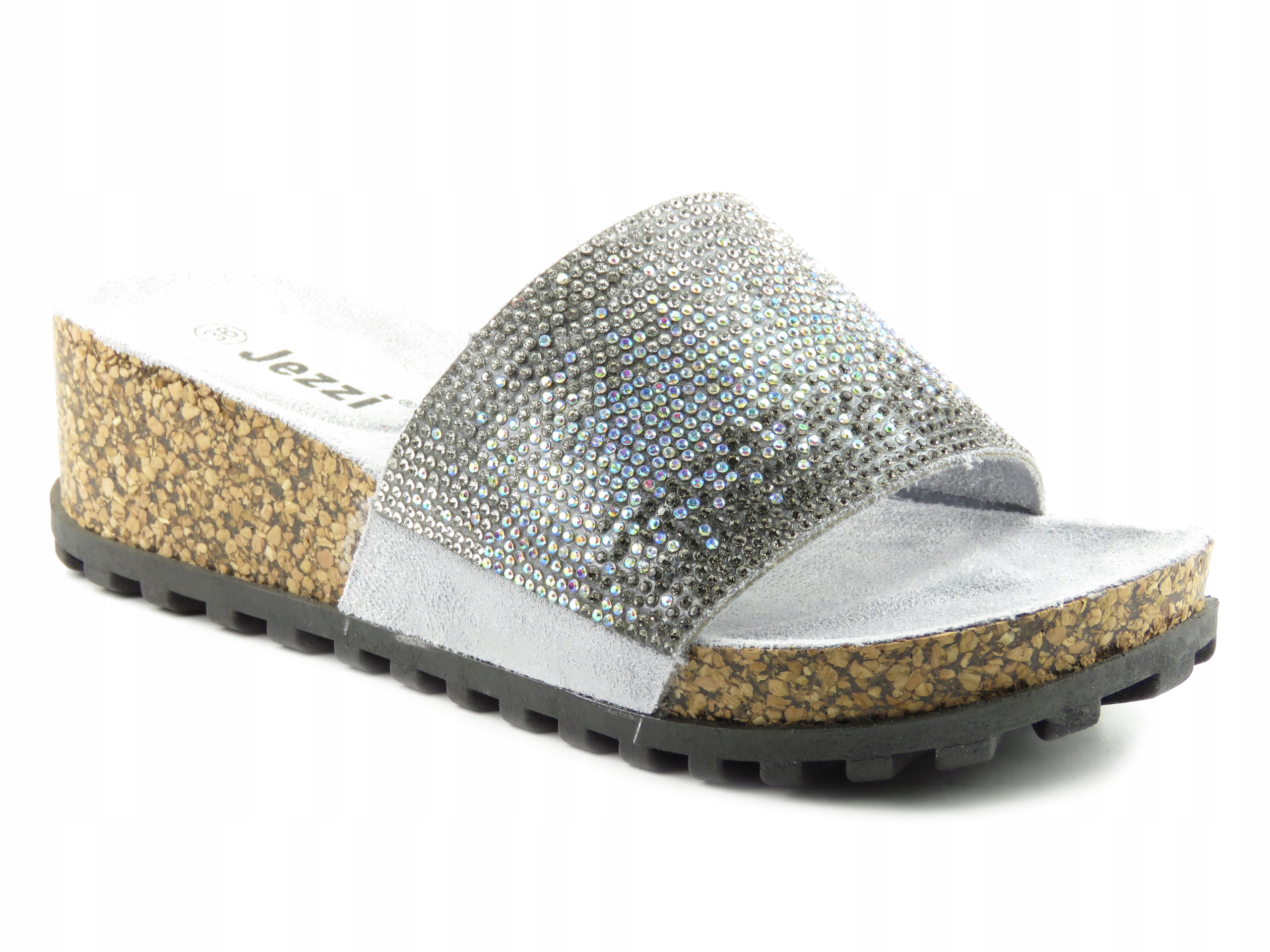 

Klapki damskie Letnie buty jezzi szare modne r.38