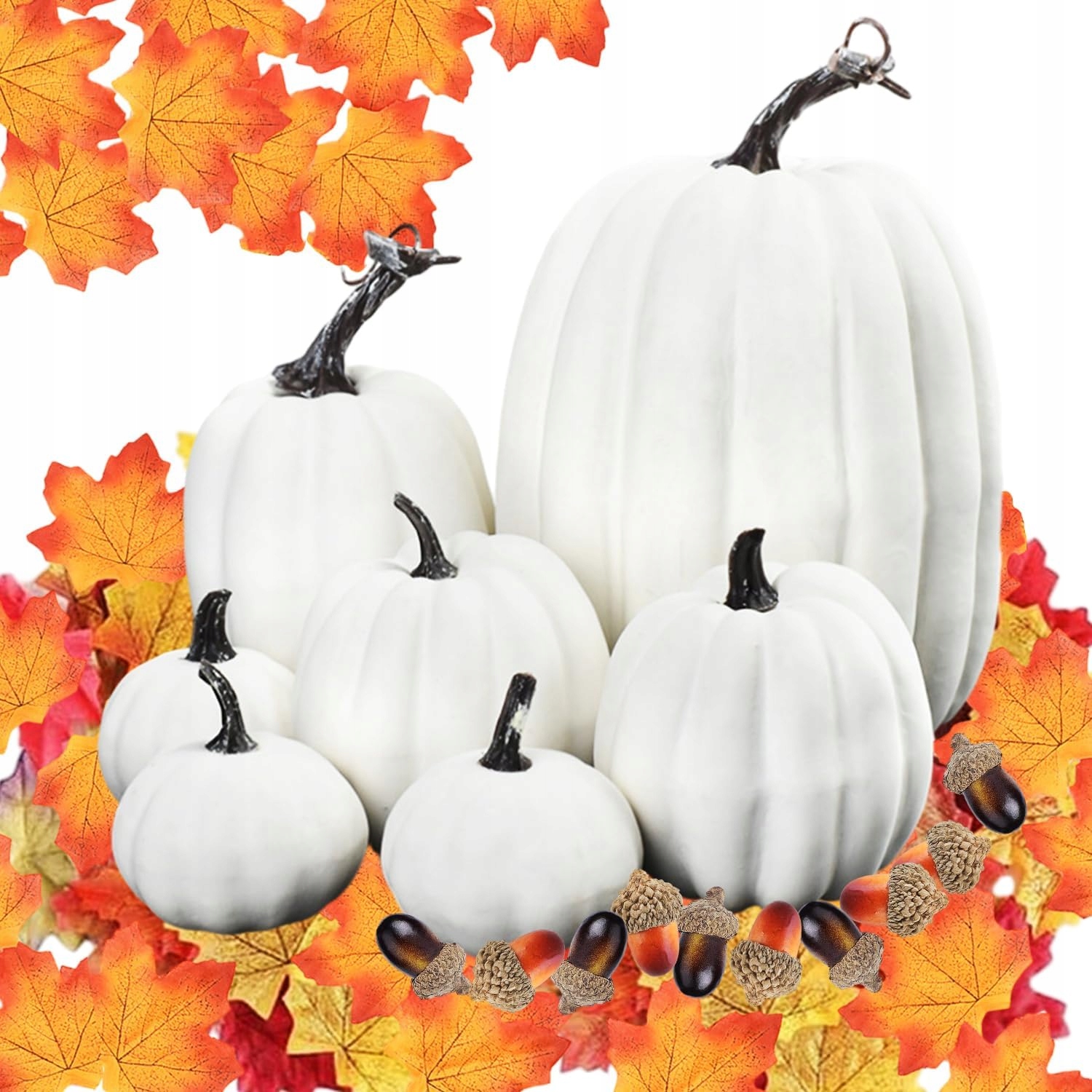 Sada Ozdob Dýně Bílé 67 Kusů Podzim Skvělé Díkůvzdání