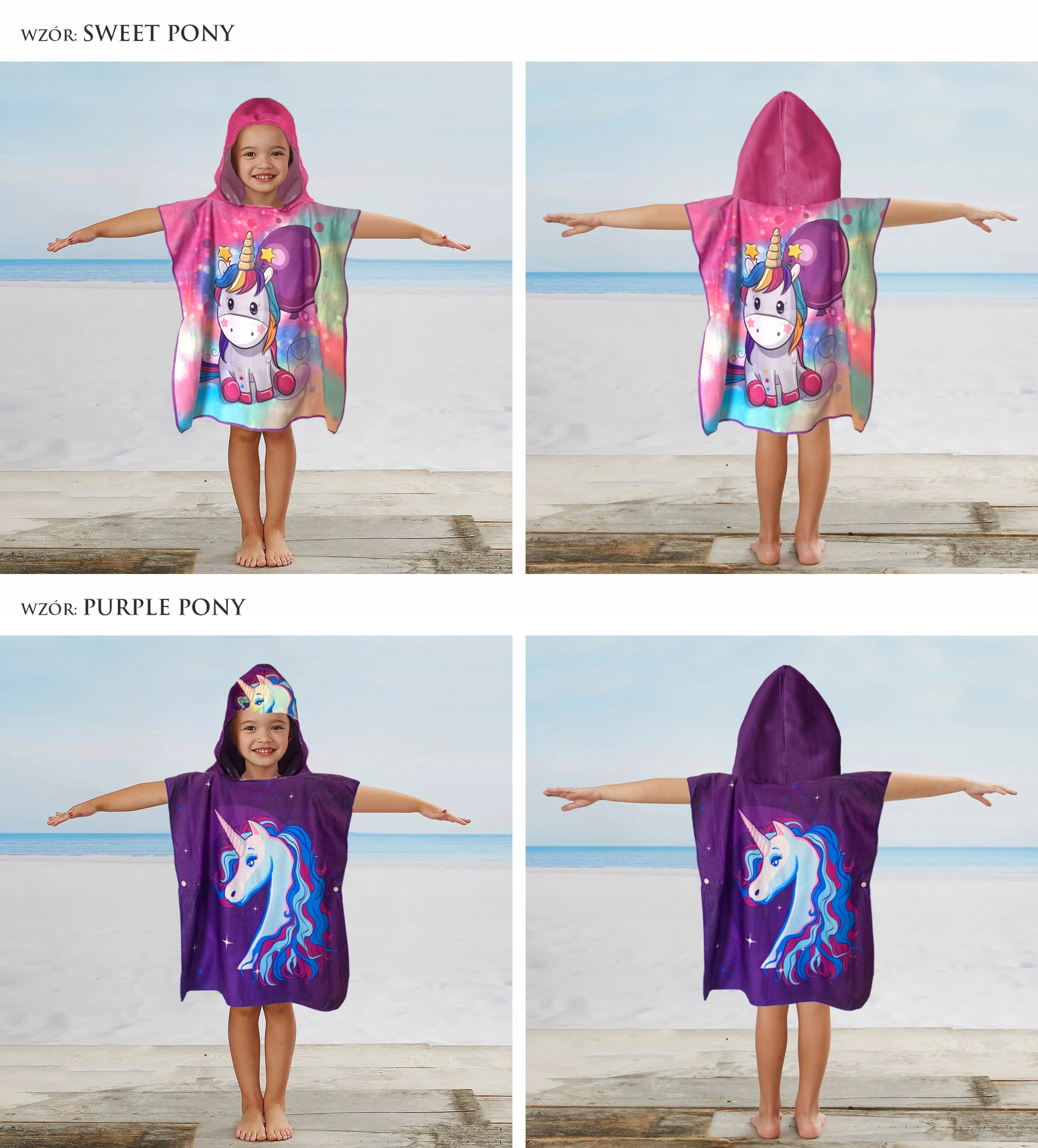 PONCZO RĘCZNIK KĄPIELOWY Z KAPTUREM DLA DZIECI Marka inna marka