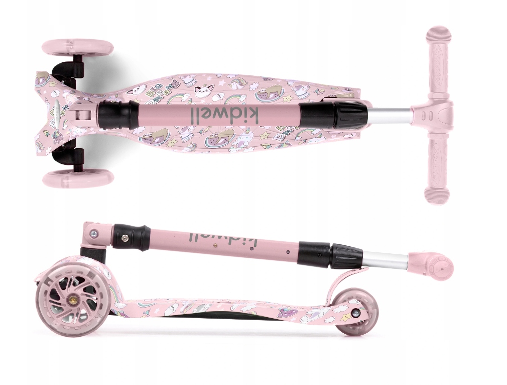 HULAJNOGA TRÓJKOŁOWA dla dzieci LED Kidwell VENTO Hamulec tak