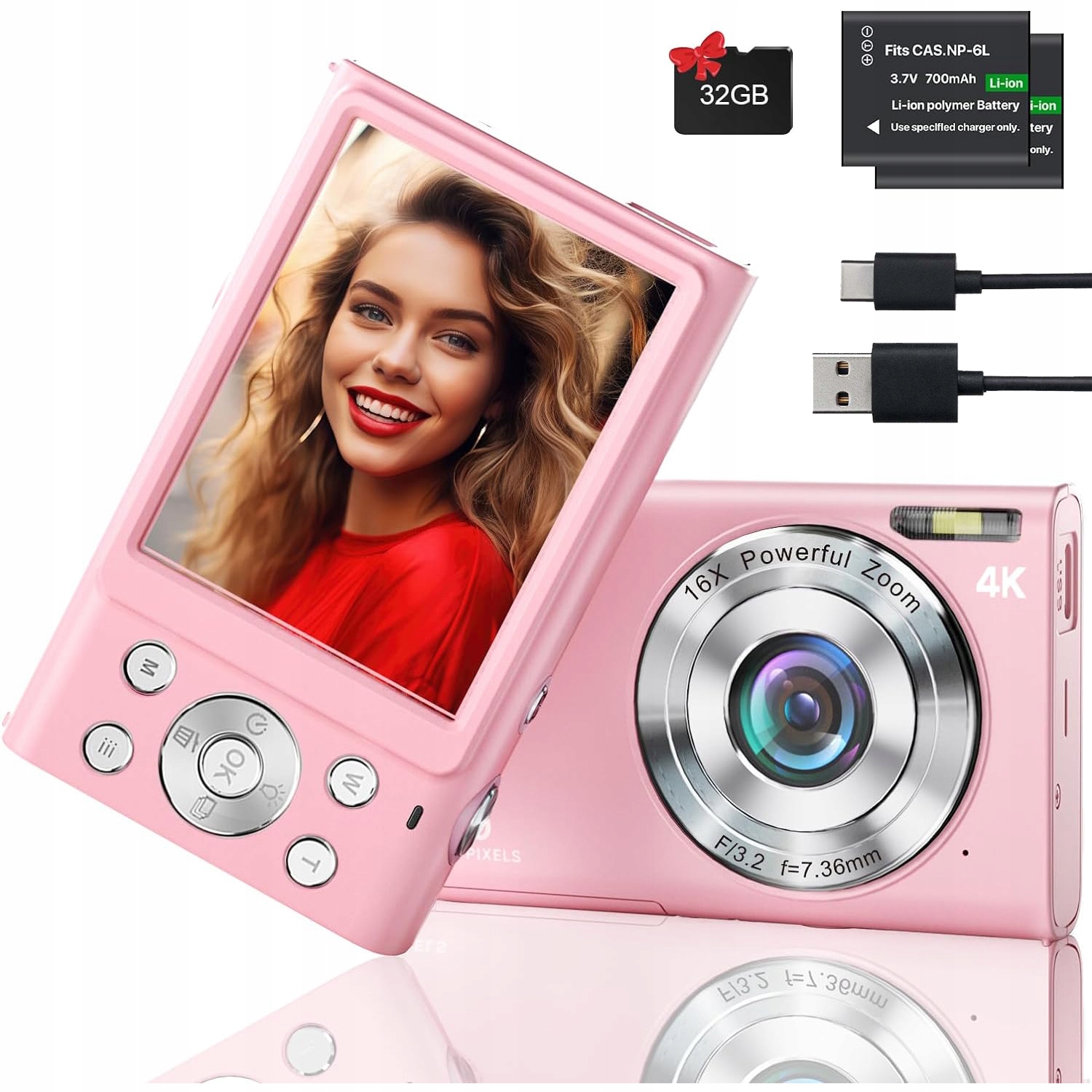Digitální Kompaktní Fotoaparát 44MP 1080P LCD 2,4''