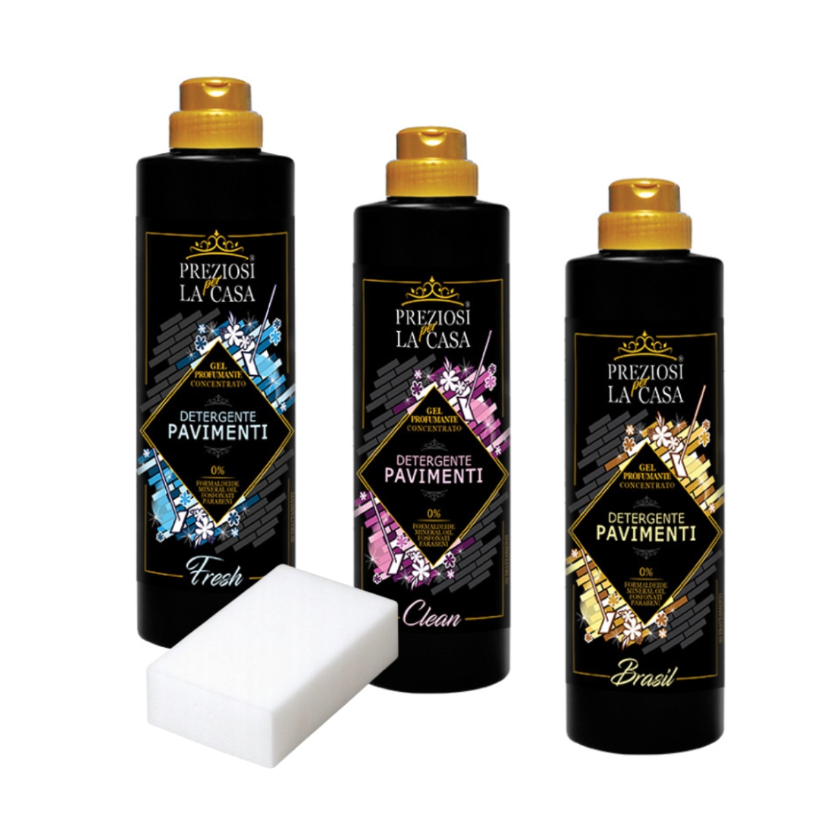 Levně Preziosi 3x koncentrát prostředek na mytí podlah Clean, Fresh, Brasil houbička