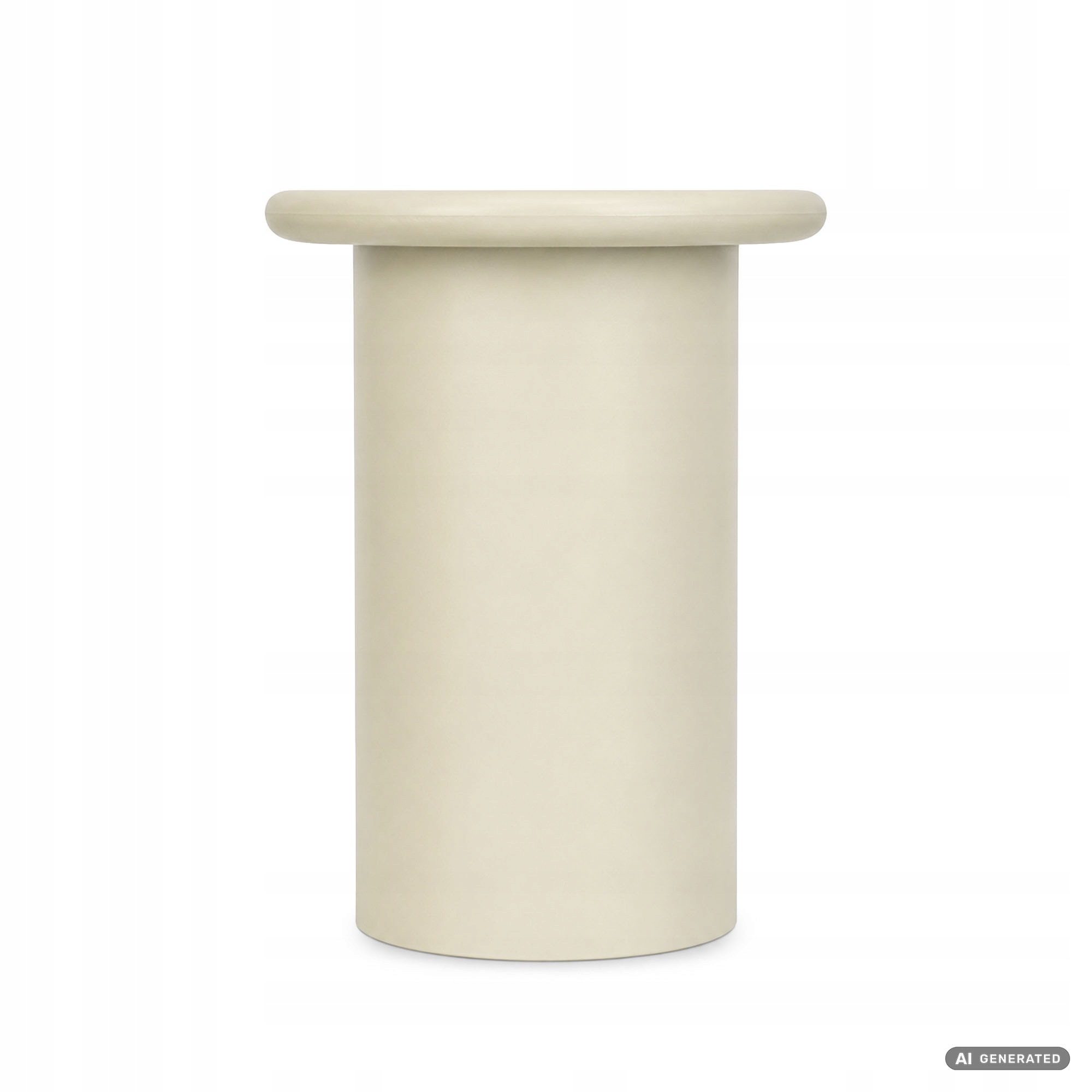 Kávový stolek kulatý mono na válcové základně krémový 30 cm