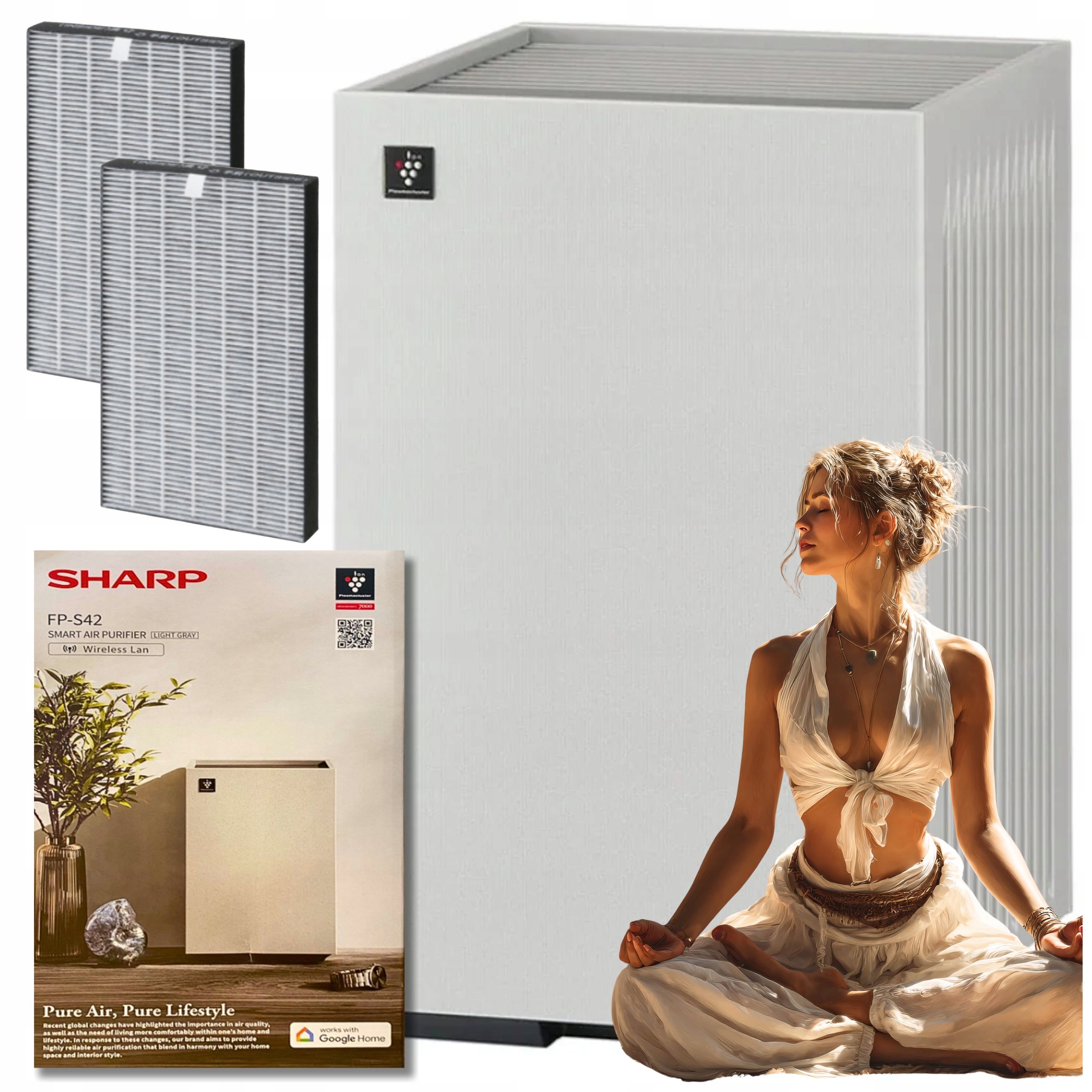 Sharp Čistička vzduchu s ionizací FP-S40EU-W pro alergiky Kompaktní