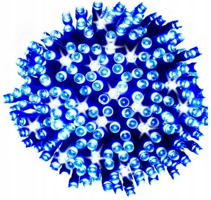 LAMPKI CHOINKOWE 100 LED NIEBIESKIE STAŁE + FLASH