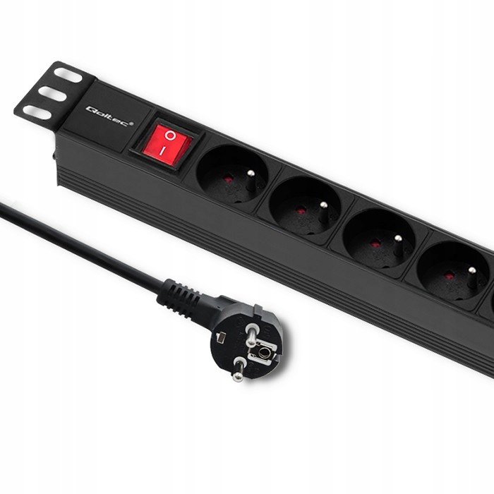 Qoltec Zásuvková lišta pro skříň Rack 1U 16A Pdu 8xFRENCH 2 m