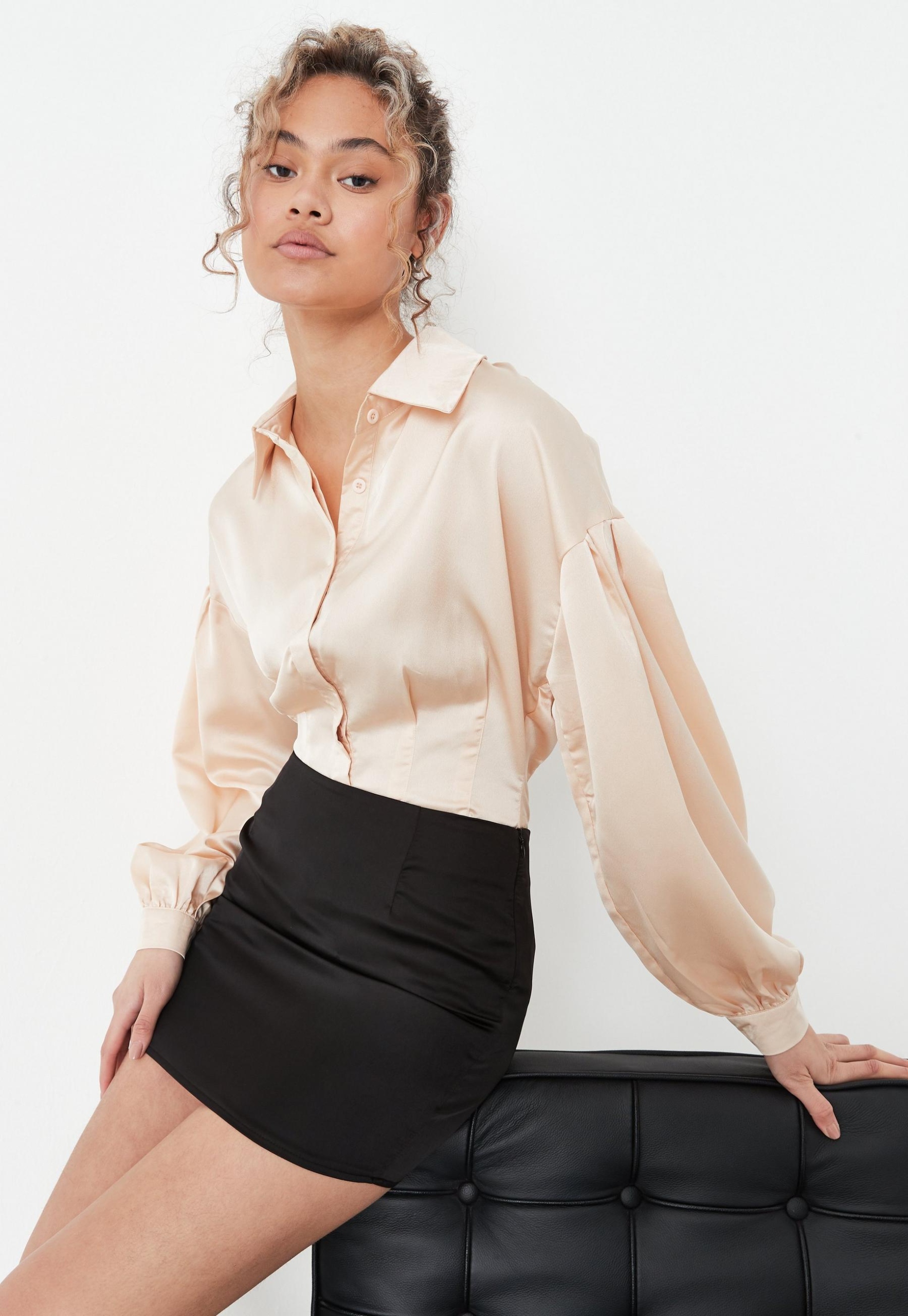 

Missguided_satynowa Koszula Taliowana WXY9211589