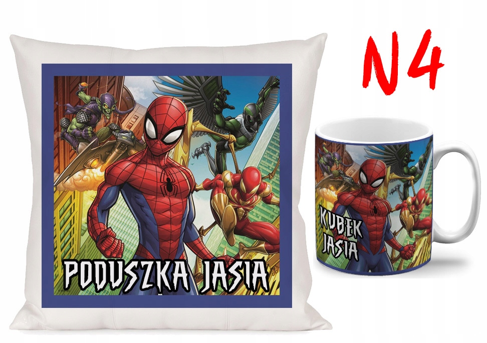 ZESTAW KUBEK + PODUSZKA SPIDERMAN + IMIĘ GRATIS N2 EAN (GTIN) 5905090423409