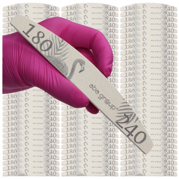 Pilník na nehty Halfmoon Boat 180/240 Aba Group plameňák 100 kusů