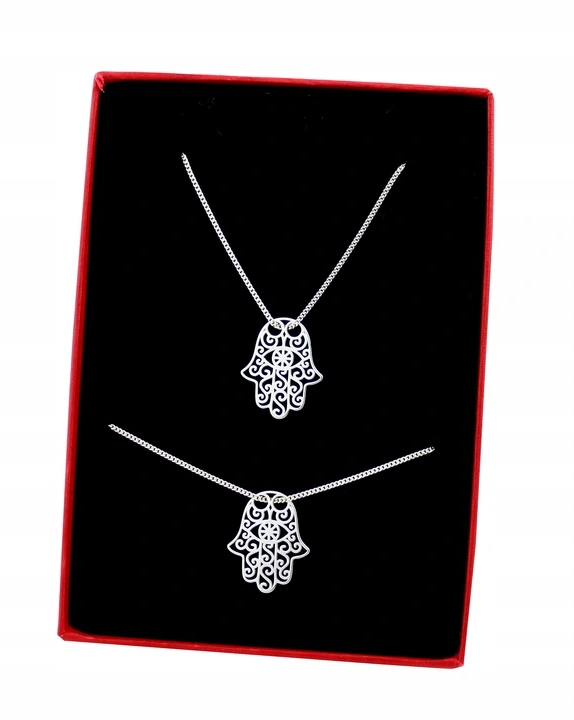 Stříbrný Komplet Ruka Fatimy Hamsa řetízek dámský pancíř 45 cm 925