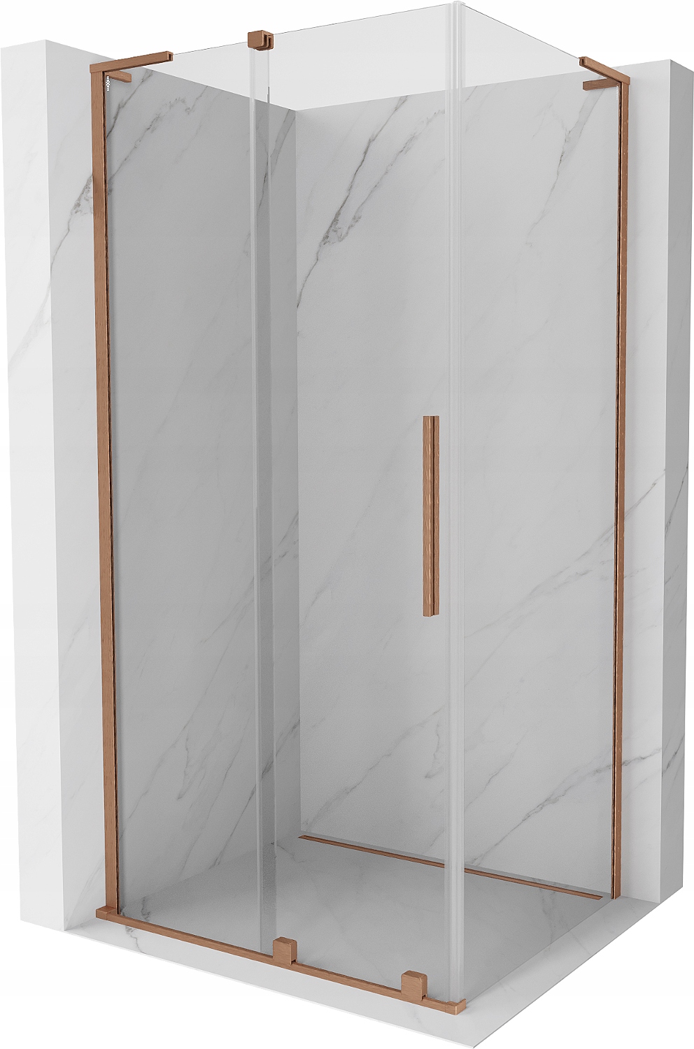 Mexen Velar L Kabina Prysznicowa Rozsuwana 100X110 Transparent Miedź