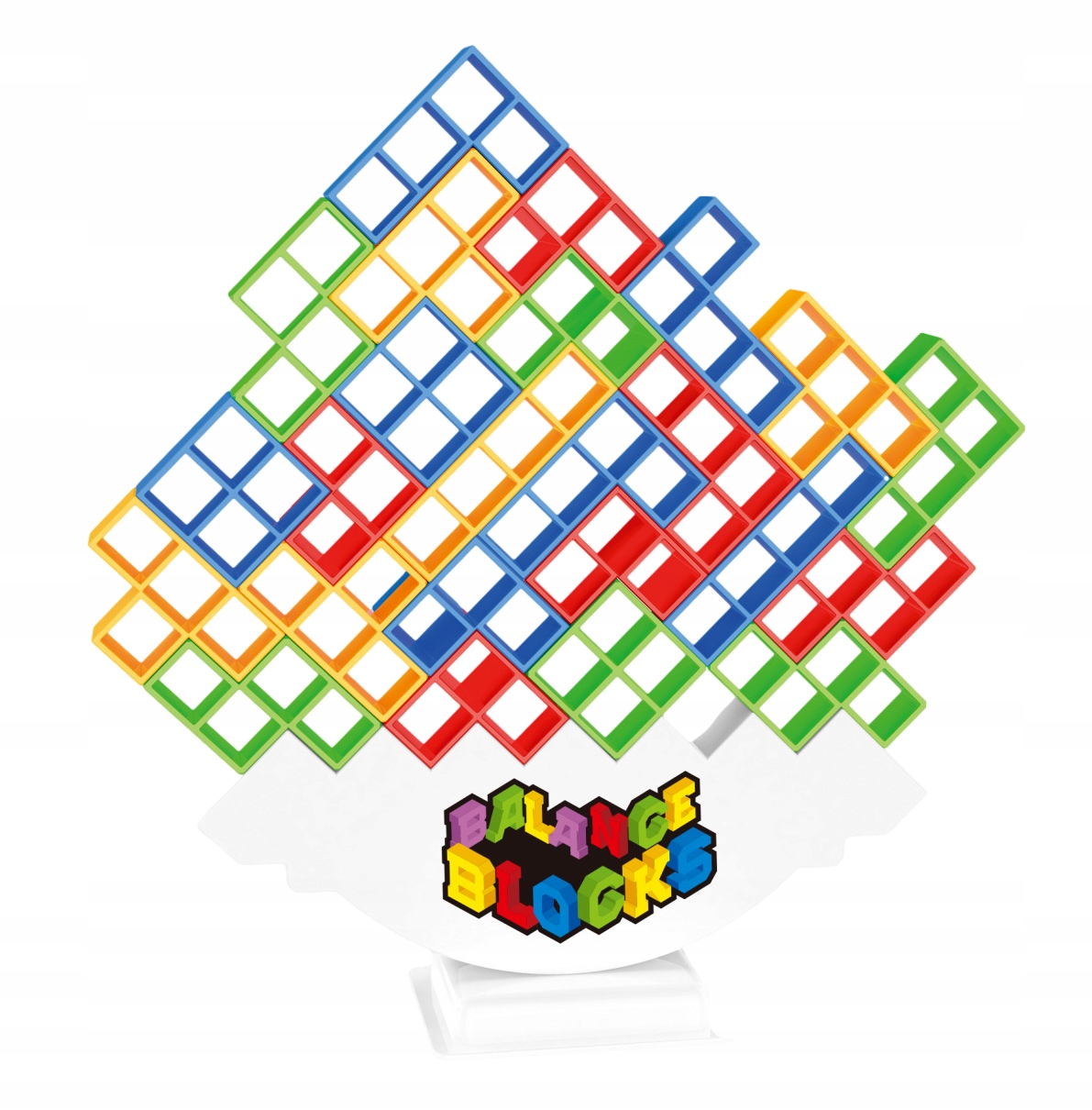 TETRIS UKŁADANKA GRA LOGICZNA ZRĘCZNOŚĆIOWA KLOCKI BALANSUJĄCA WIEŻA 48 el Wysokość produktu 20.5 cm
