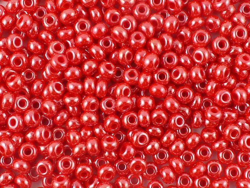 Preciosa Rocaille 8o-Opaque-Lustered Red 50 g
