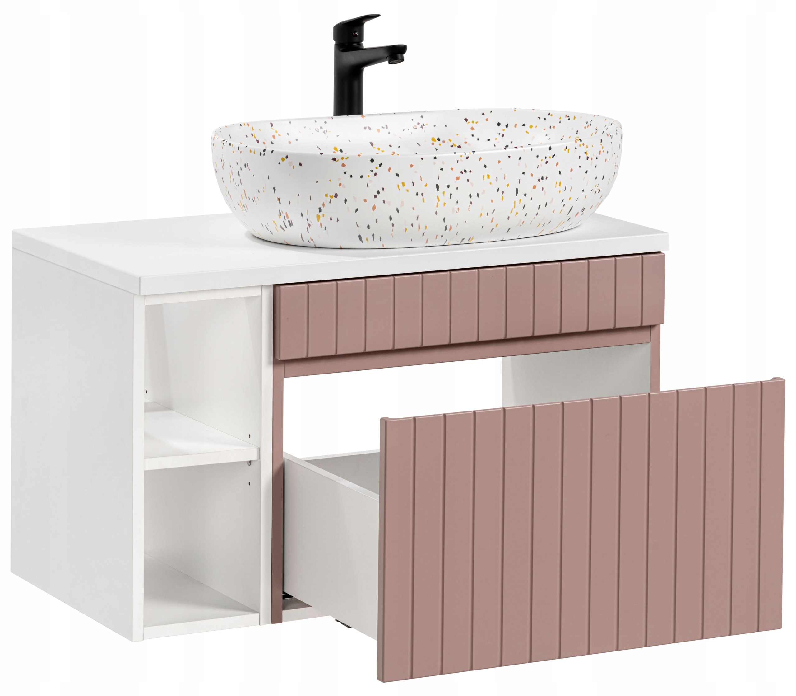 Szafka z umywalką i regałem ICONIC ROSE 80 cm Marka Comad