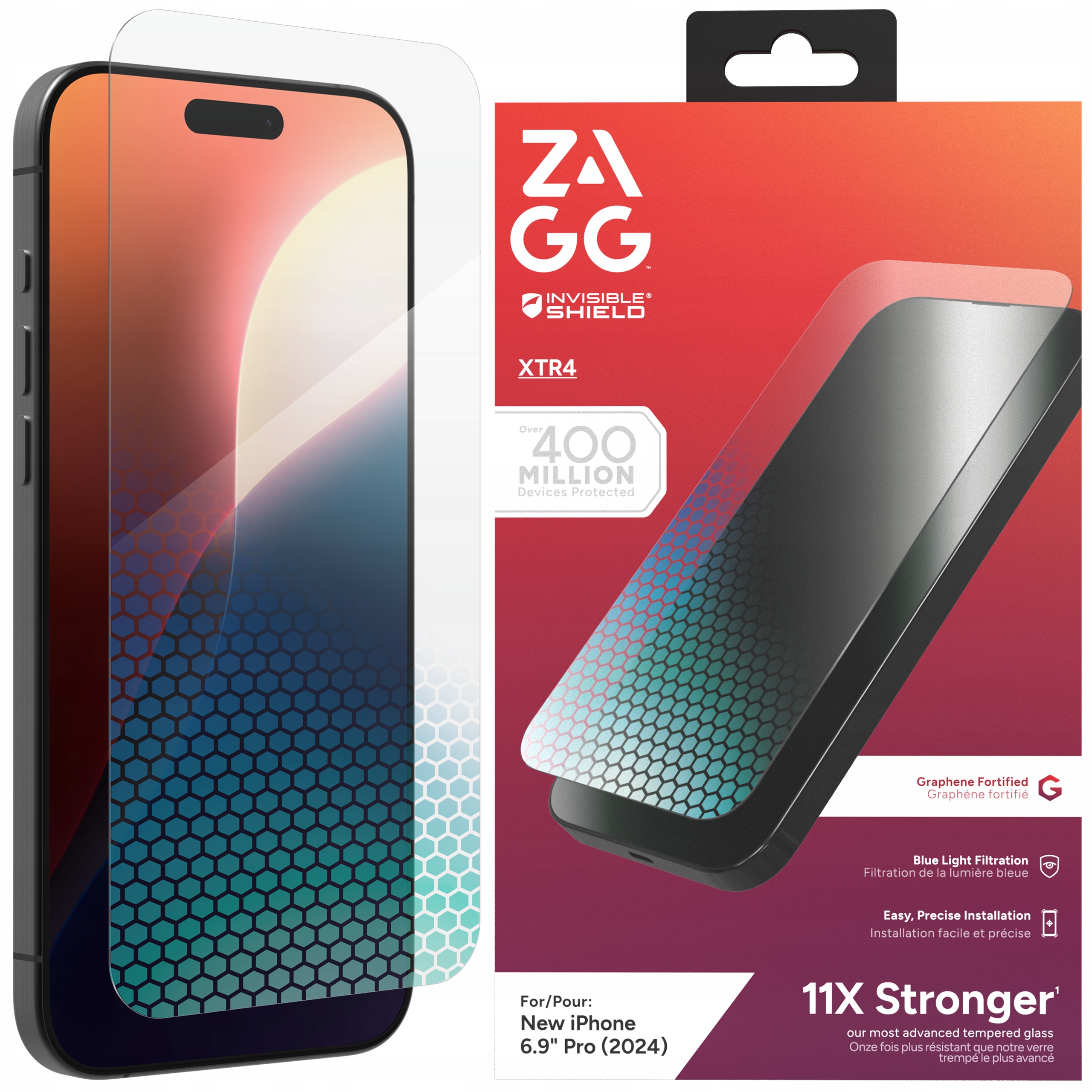 Zagg Glass XTR4 Tvrzené Sklo na displej pro iPhone 16 Pro Max