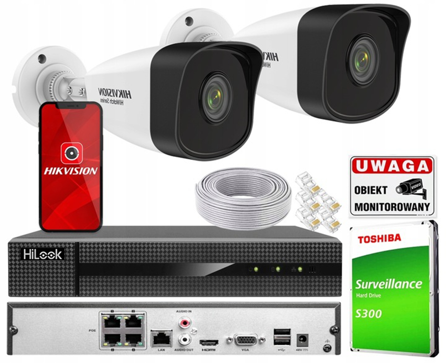 Monitorovací sada Hikvision 4Mp Venkovní Ip PoE